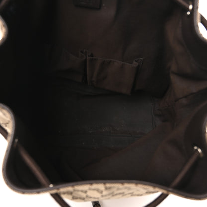 Gucci Monogram Dollar Calfskin O Drawstring Backpack Beige Ebony Testa di Moro Dark Chocolate 5 of 10