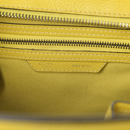 Celine Drummed Calfskin Micro Luggage Citron 6 of 9