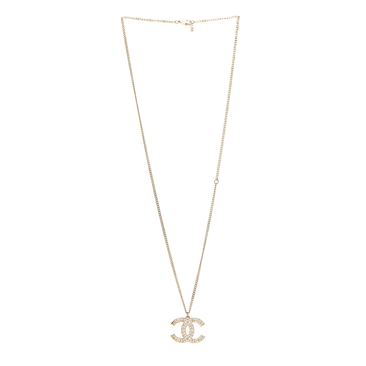 Chanel CC Pendant Necklace Gold 3 of 6