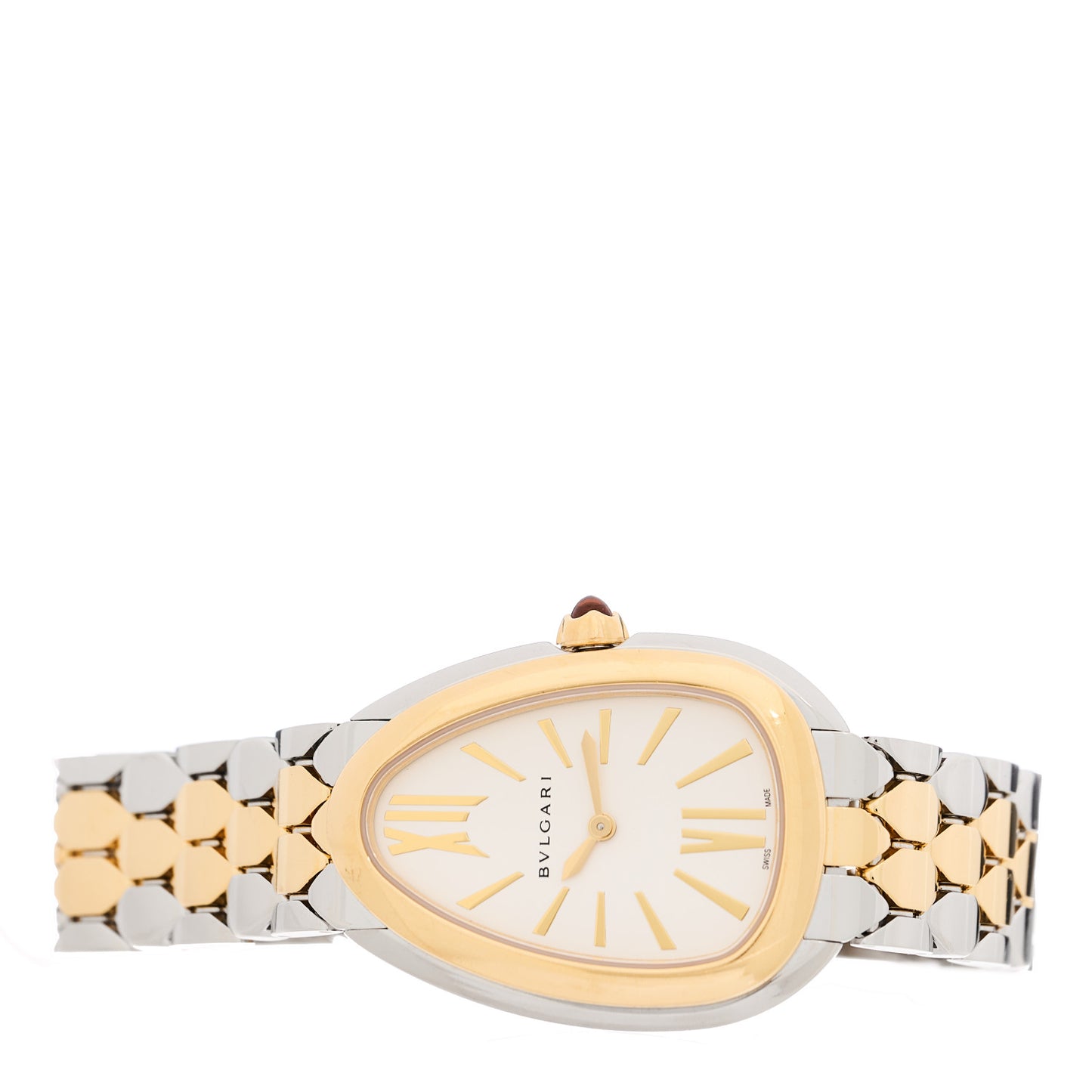 Stainless Steel 18K Yellow Gold 33mm Serpenti Seduttori Quartz Watch