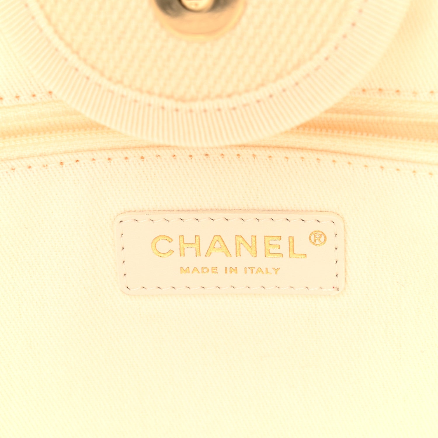 Chanel Canvas Pearl Medium Deauville Tote Ecru Beige 6 of 13