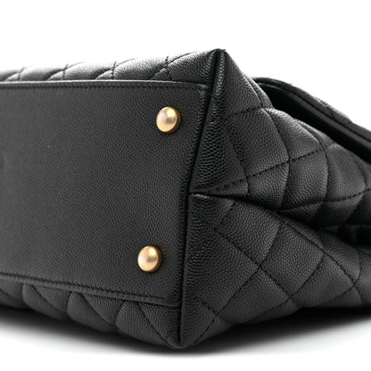Chanel Caviar Quilted Small Coco Handle Flap Black 10 of 12