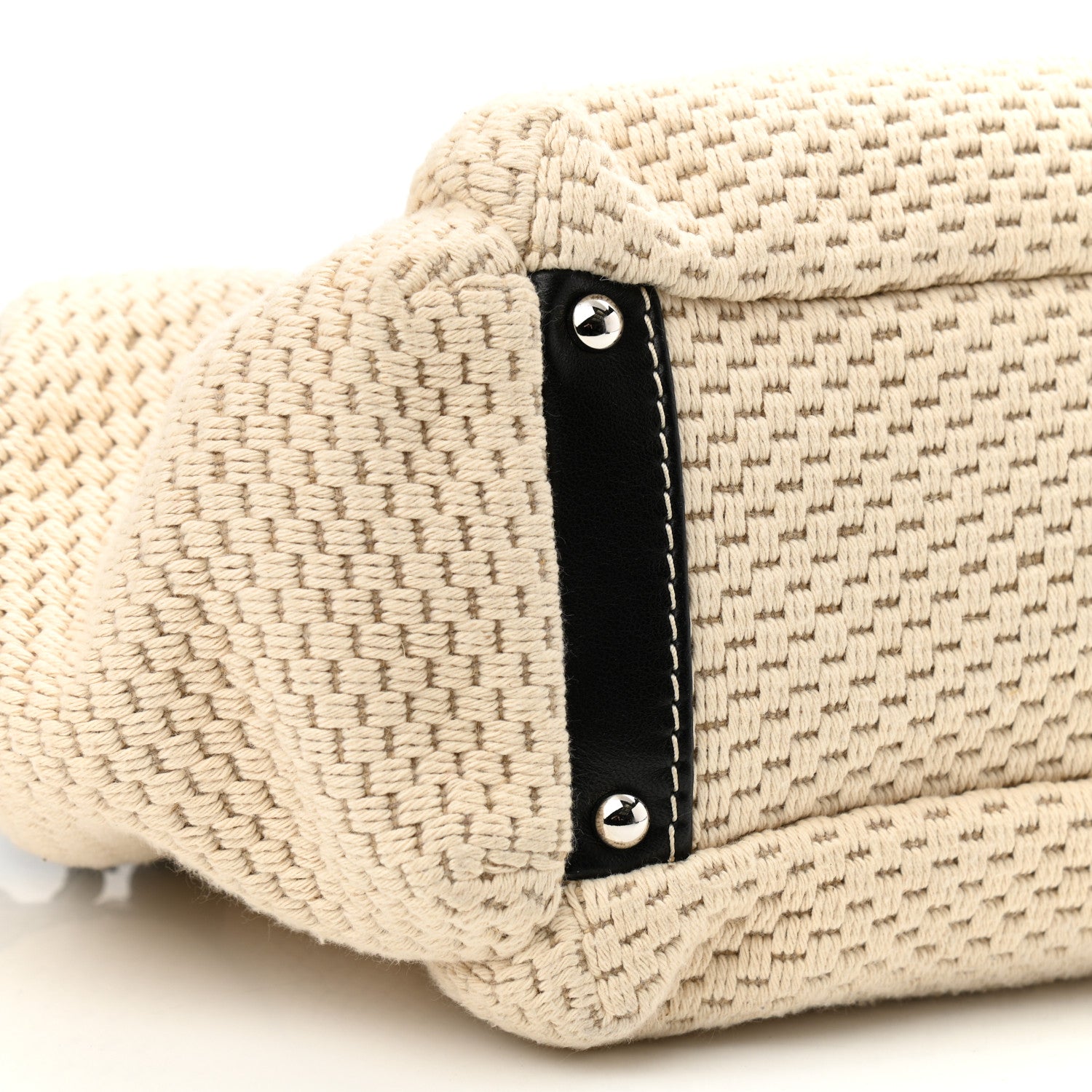 Chanel Canvas Woven Lambskin Lax Accordion Hobo Black 8 of 9