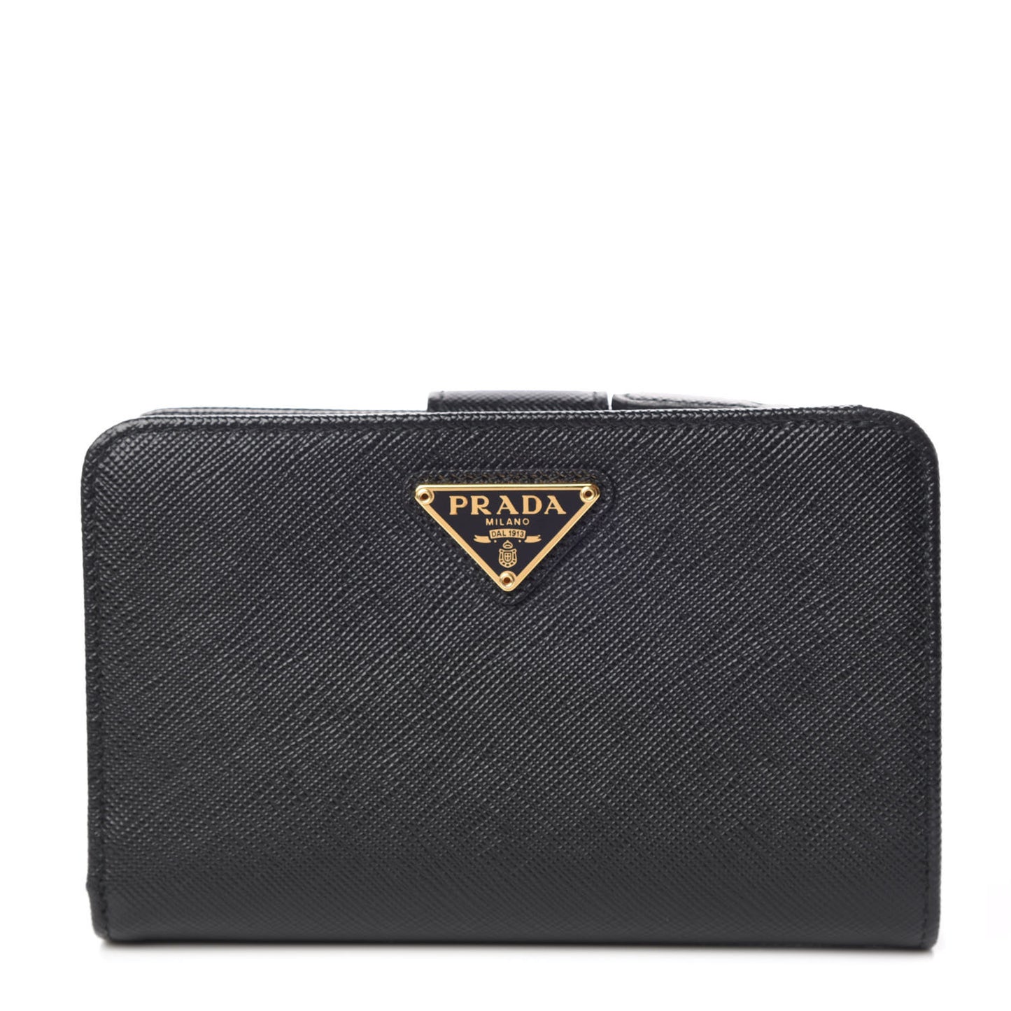 Saffiano Compact Triangle Wallet Black