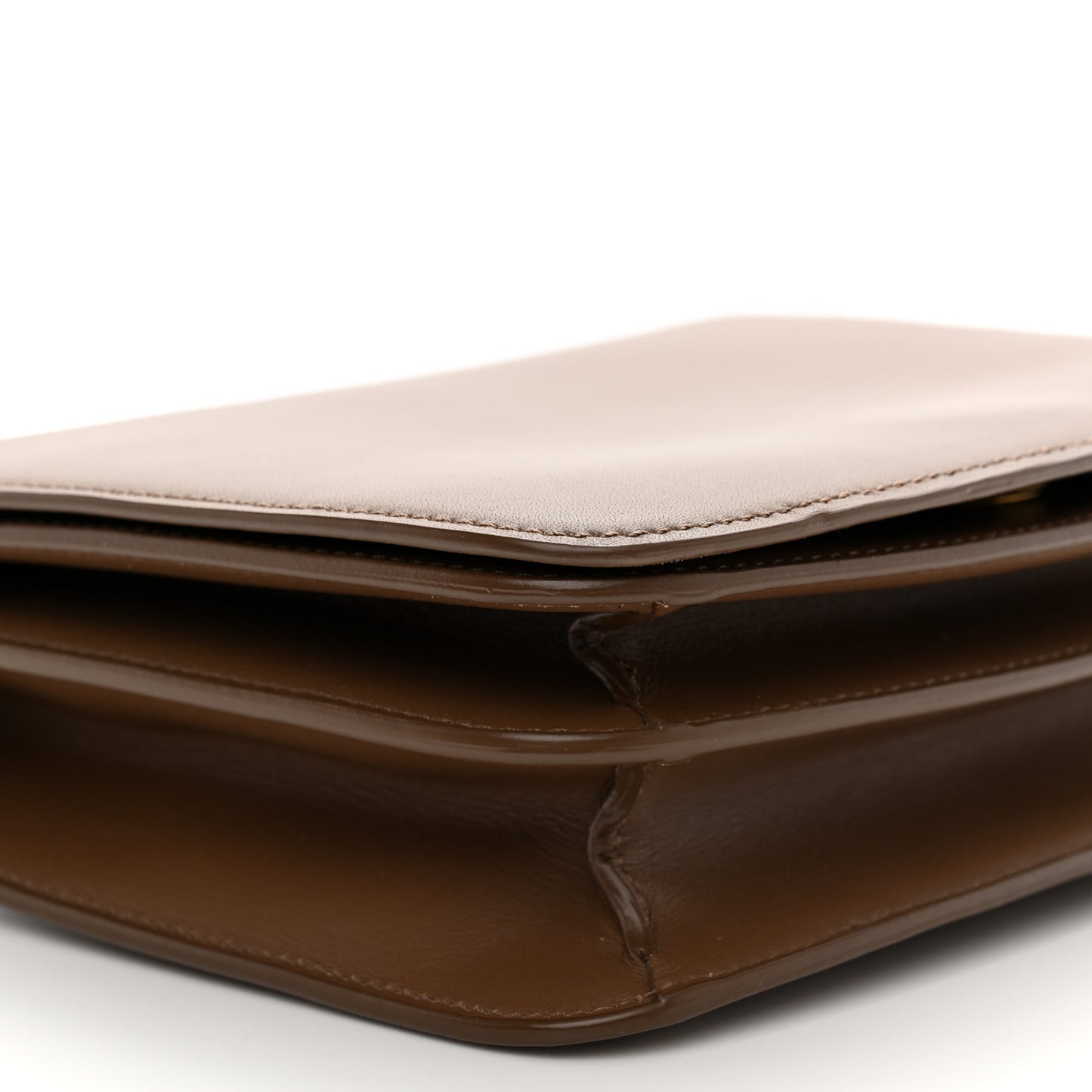 Calfskin Large Julien Shoulder Bag Dark Taupe