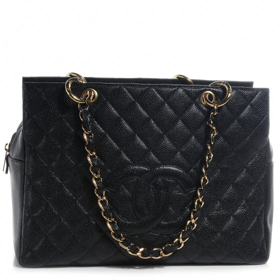 Caviar Timeless Classic Shopping Tote Black