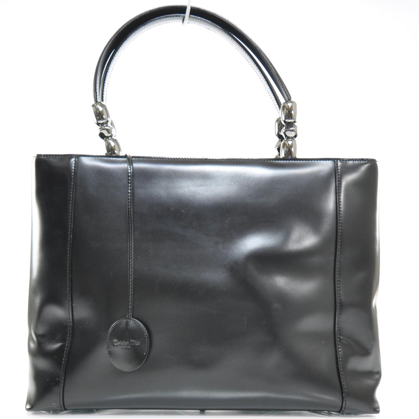 Leather Chrome Beaded Large Tote
