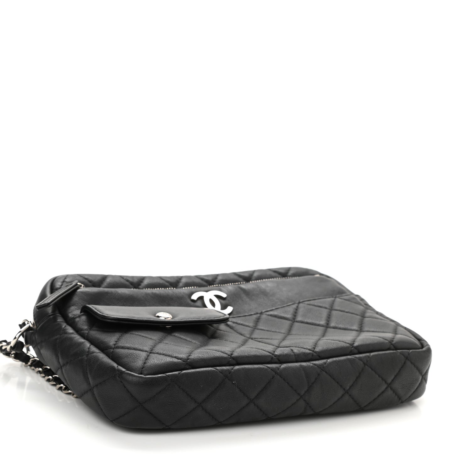 Calfskin Quilted Ultra Pocket Camera Case Black