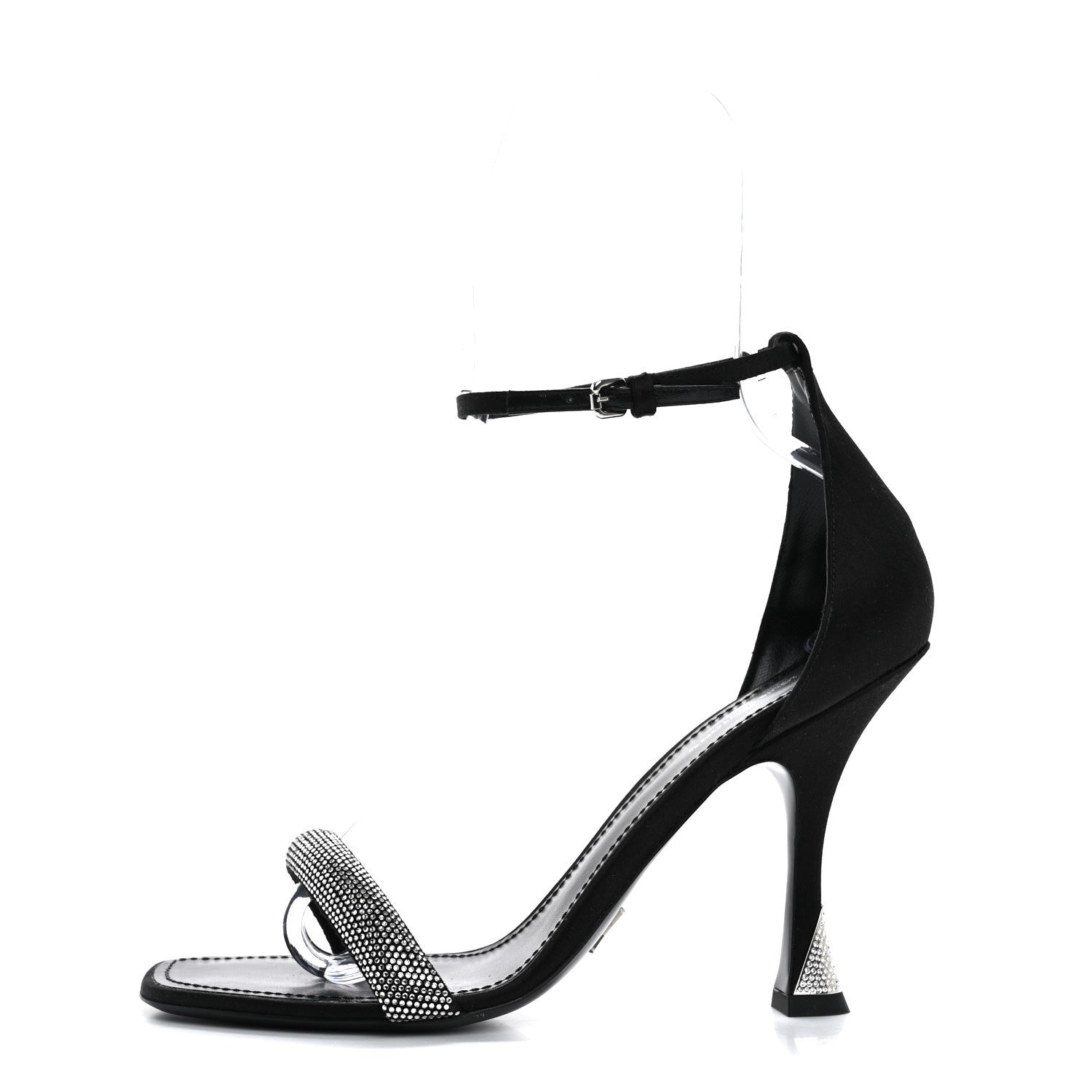 Louis Vuitton Satin Crystal Sandals 40 Black 1 of 8