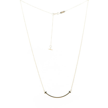 Tiffany 18K Yellow Gold Small T Smile Pendant Necklace 3 of 8