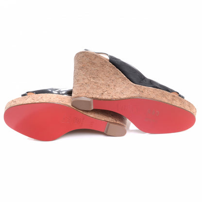 Christian Louboutin Patent Cork Marpoil Wedges 39.5 Black 5 of 6