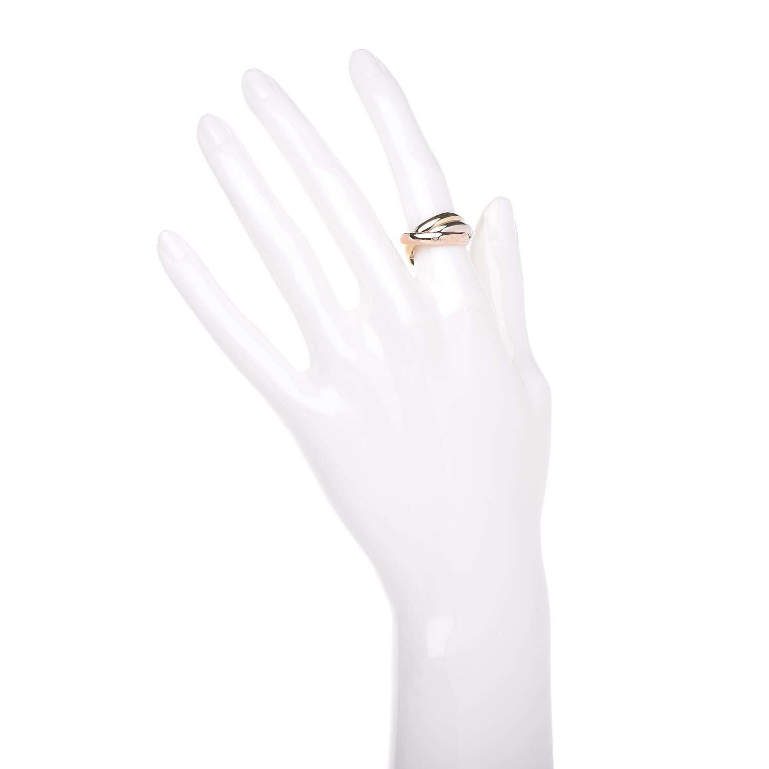 Cartier 18K Pink Yellow White Gold Classic Les Must De Trinity Ring 52 6 2 of 5