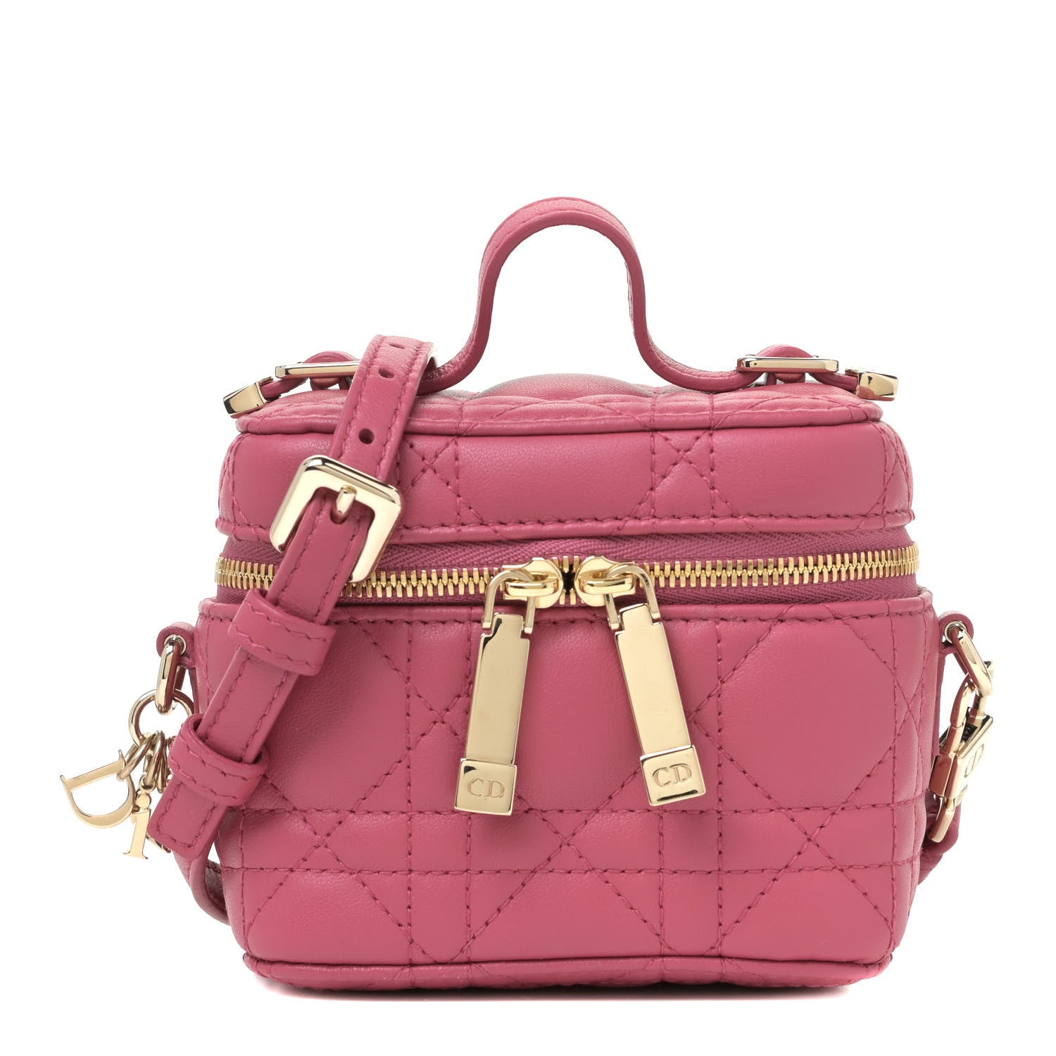 Christian Dior Lambskin Cannage Micro Vanity Case Strawberry 1 of 4