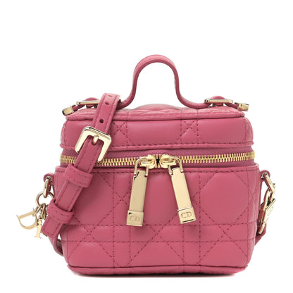 Christian Dior Lambskin Cannage Micro Vanity Case Strawberry 1 of 4