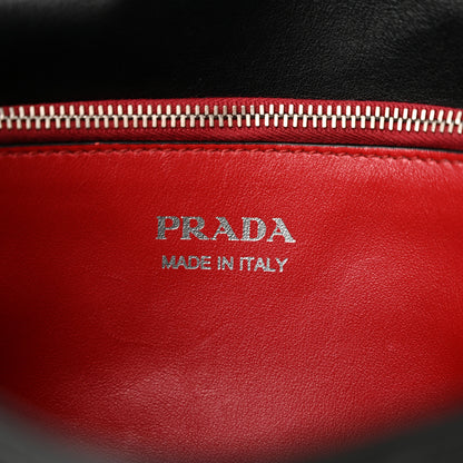 Prada Soft Calfskin Impunture Diagramme Large Chain Flap Shoulder Bag Black 6 of 10