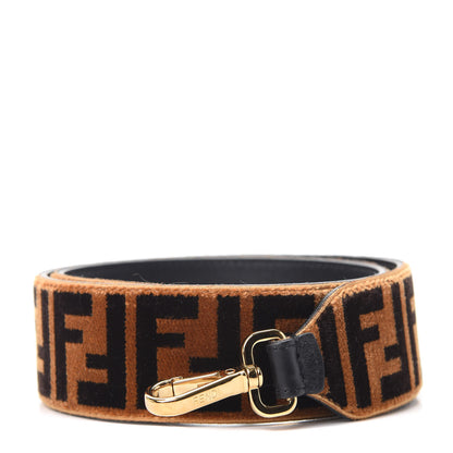 Fendi Velvet Tapestry FF Strap You Tobacco 1 of 4