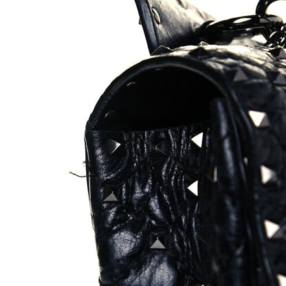 Valentino Garavani Craquele Nappa Maxi Rockstud Spike Shoulder Bag Black 15 of 15