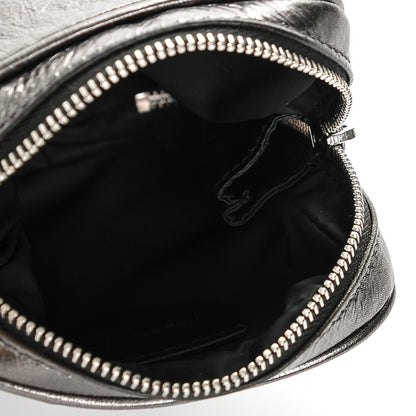 Saint Laurent Metallic Leather Belle De Jour Wristlet Pouch Grey 6 of 8
