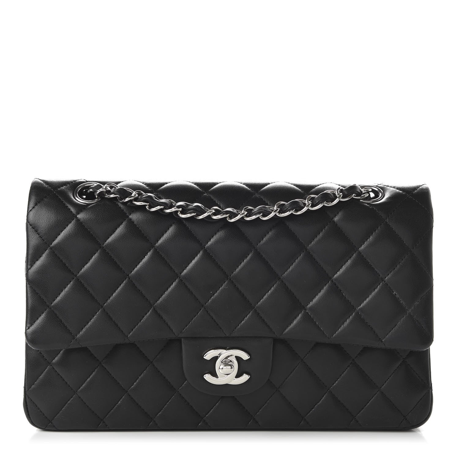 Chanel Lambskin Quilted Medium Double Flap Black 1 of 12