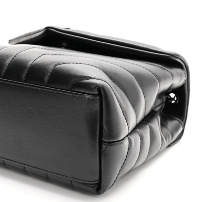 Saint Laurent Calfskin Y Quilted Monogram Monochrome Small Loulou Chain Satchel Black 10 of 10