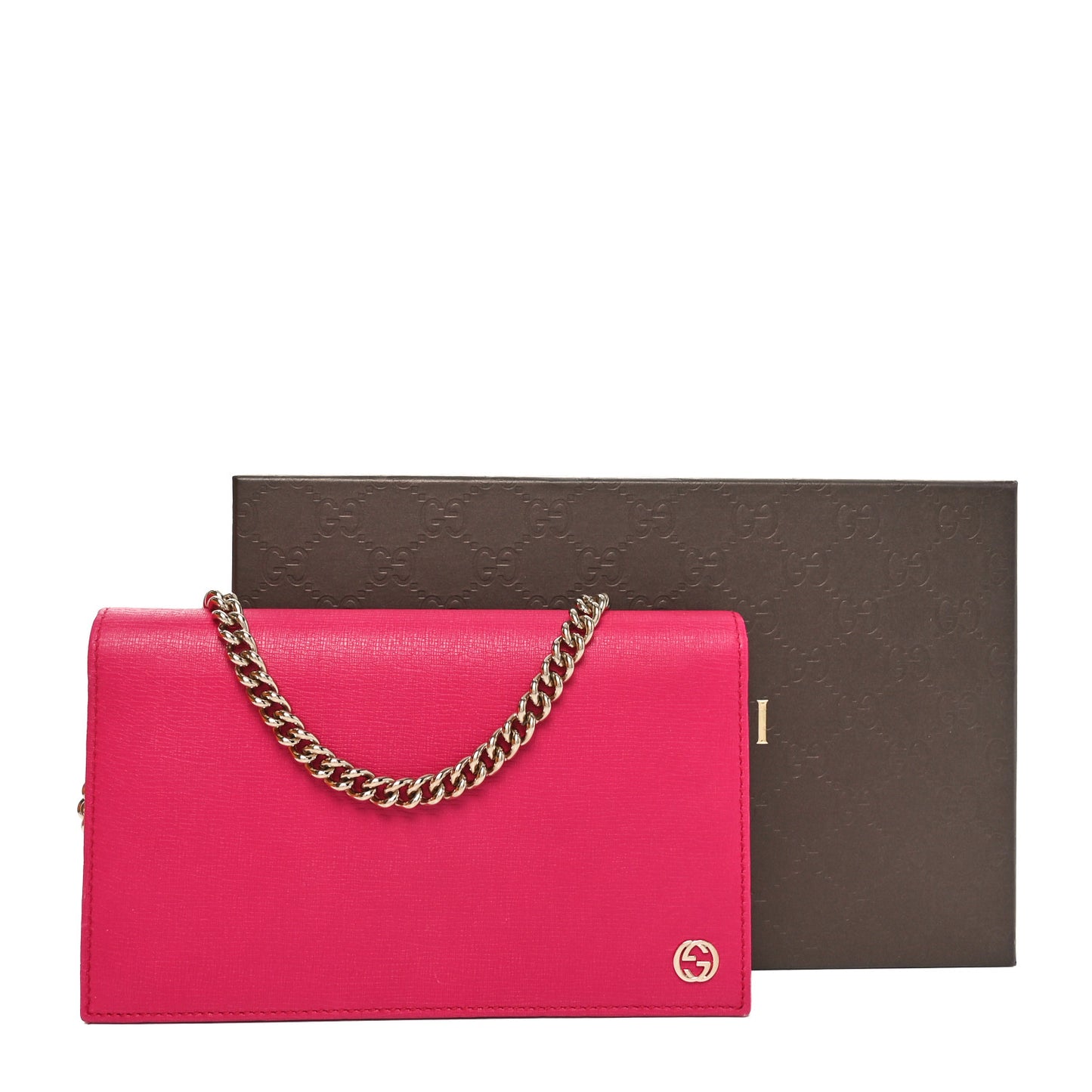 Textured Calfskin Medium Betty Chain Wallet Blossom