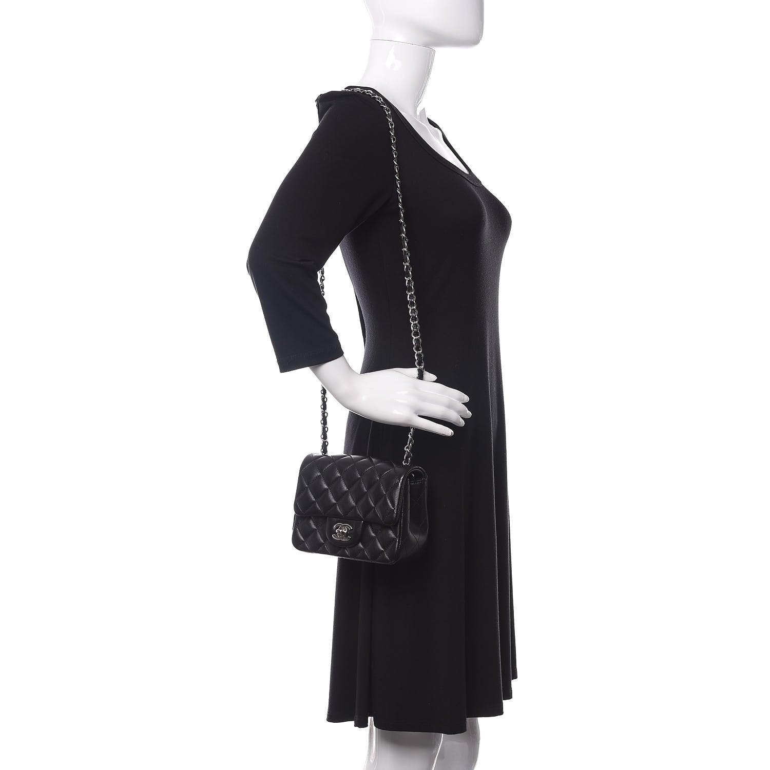 Chanel Lambskin Quilted Mini Square Flap Black 3 of 11