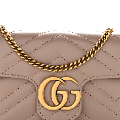 Gucci Calfskin Matelasse Super Mini GG Marmont Shoulder Bag Porcelain Rose 7 of 9