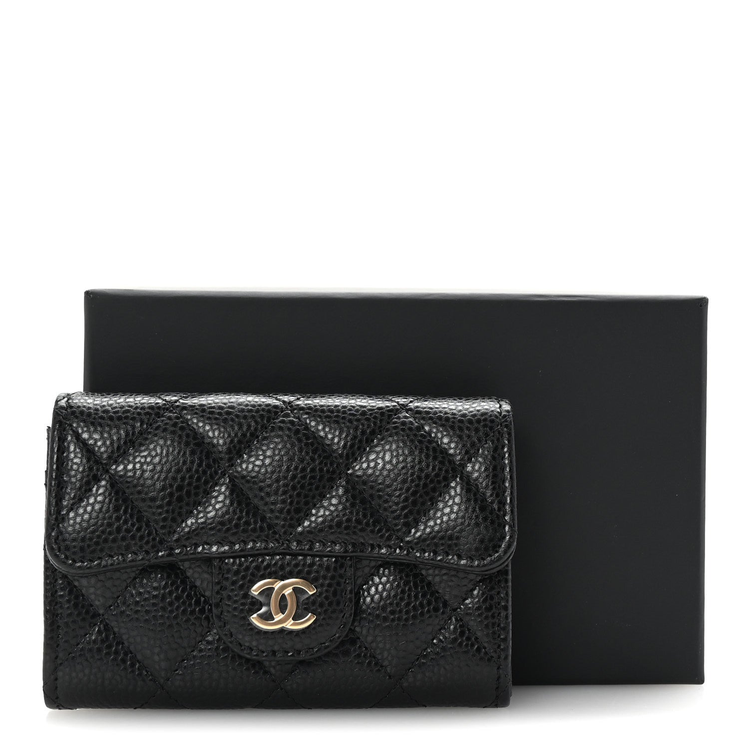 Chanel Caviar Quilted Flap Card Holder Wallet Black 9 of 9