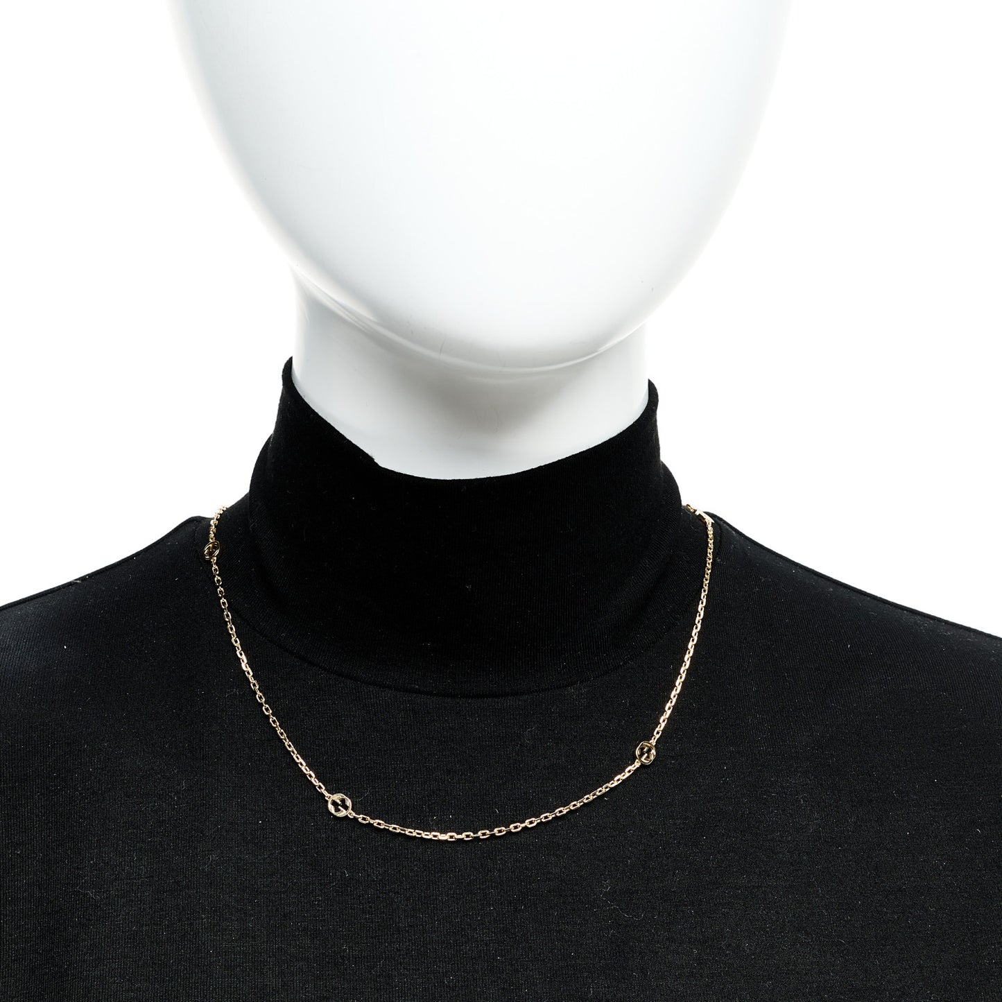 18K Yellow Gold Running GG Station Necklace