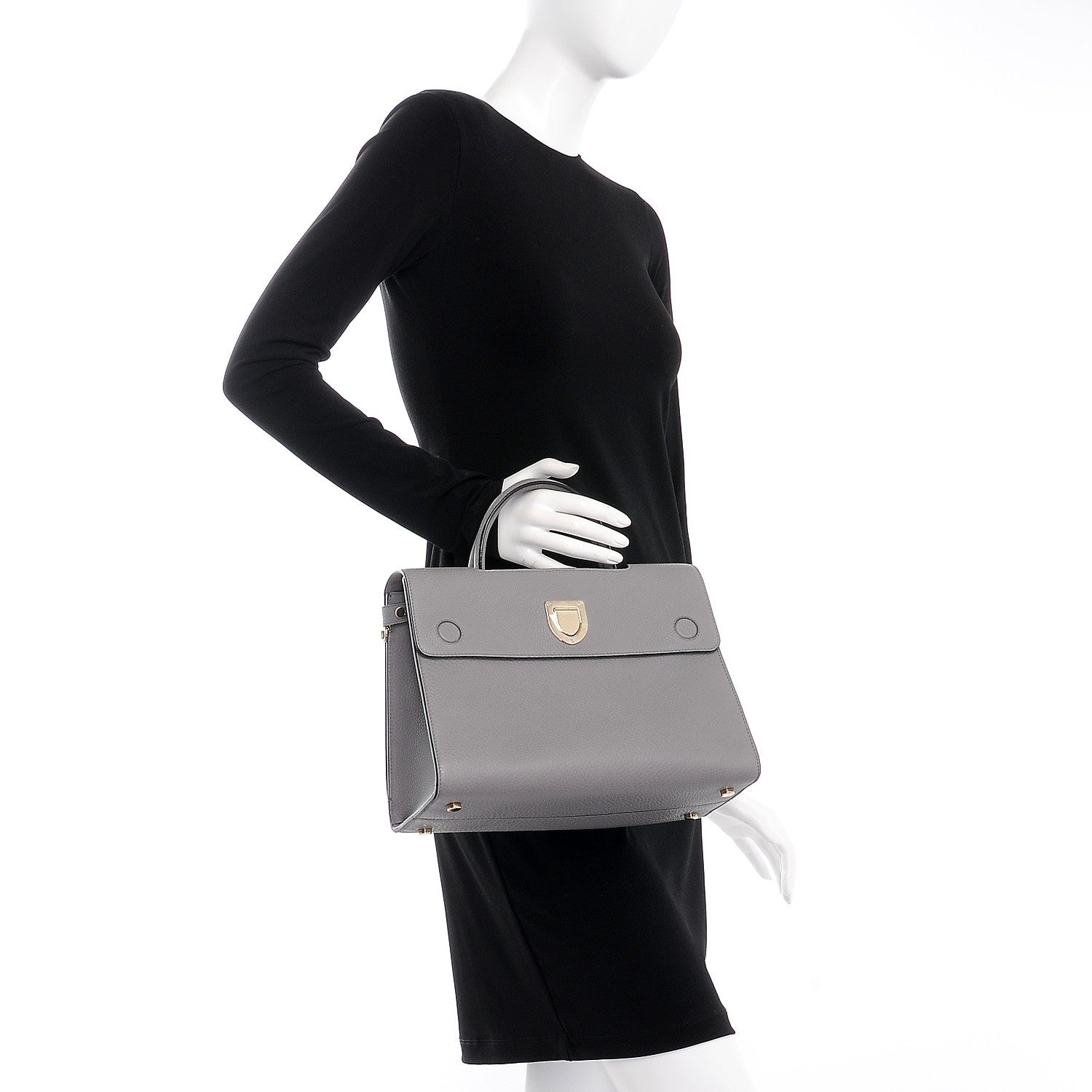 Christian Dior Bullcalf Medium Diorever Flap Meteorite Grey 3 of 9