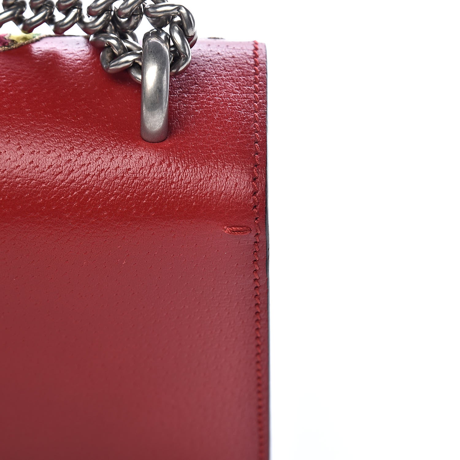Gucci Calfskin Web Floral Embroidered Small Dionysus Shoulder Bag Hibiscus Red 9 of 12