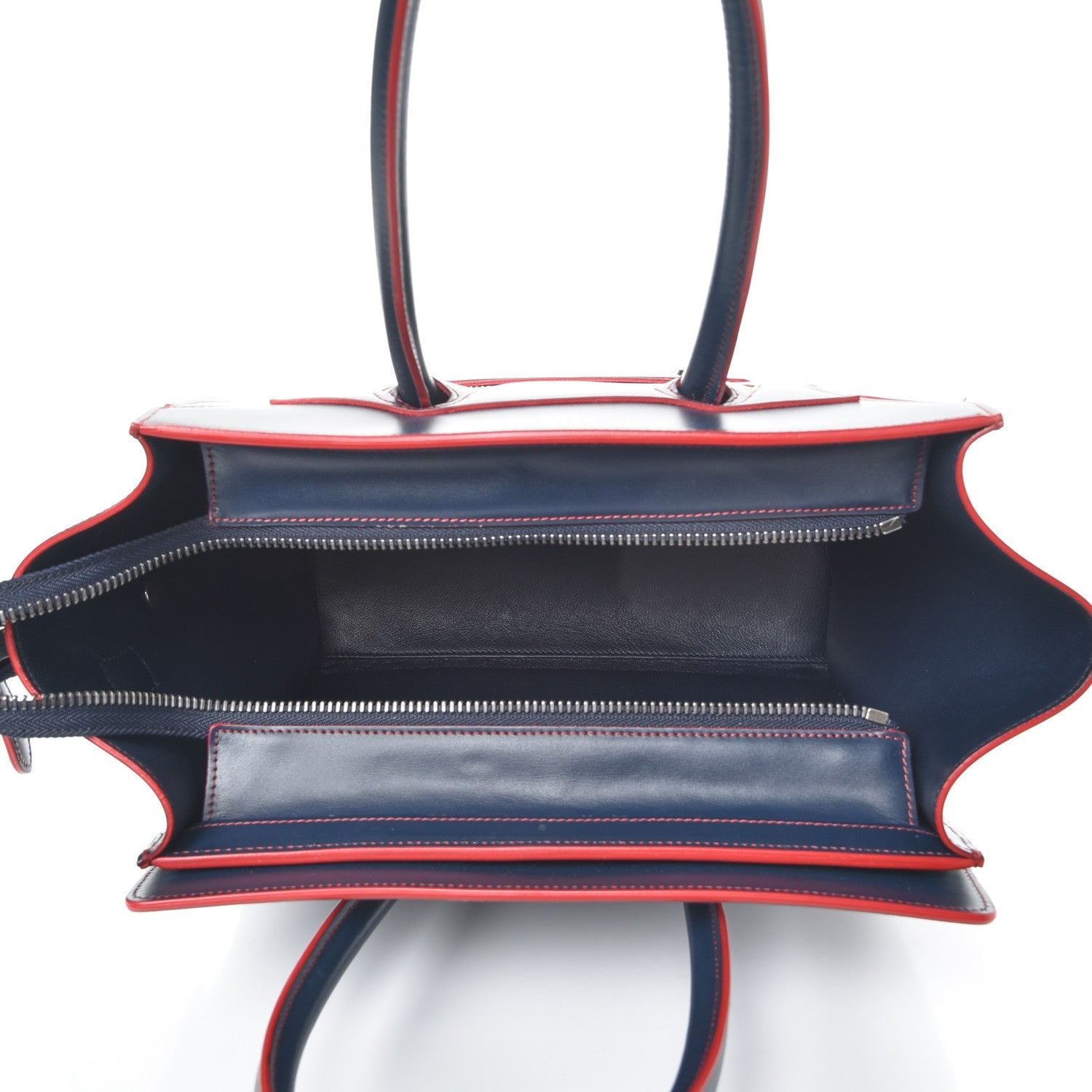 Celine Satin Debossed Calfskin Micro Luggage Navy Blue 6 of 9