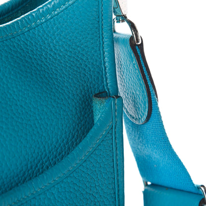 Hermes Taurillon Clemence Evelyne III GM Turquoise 11 of 13