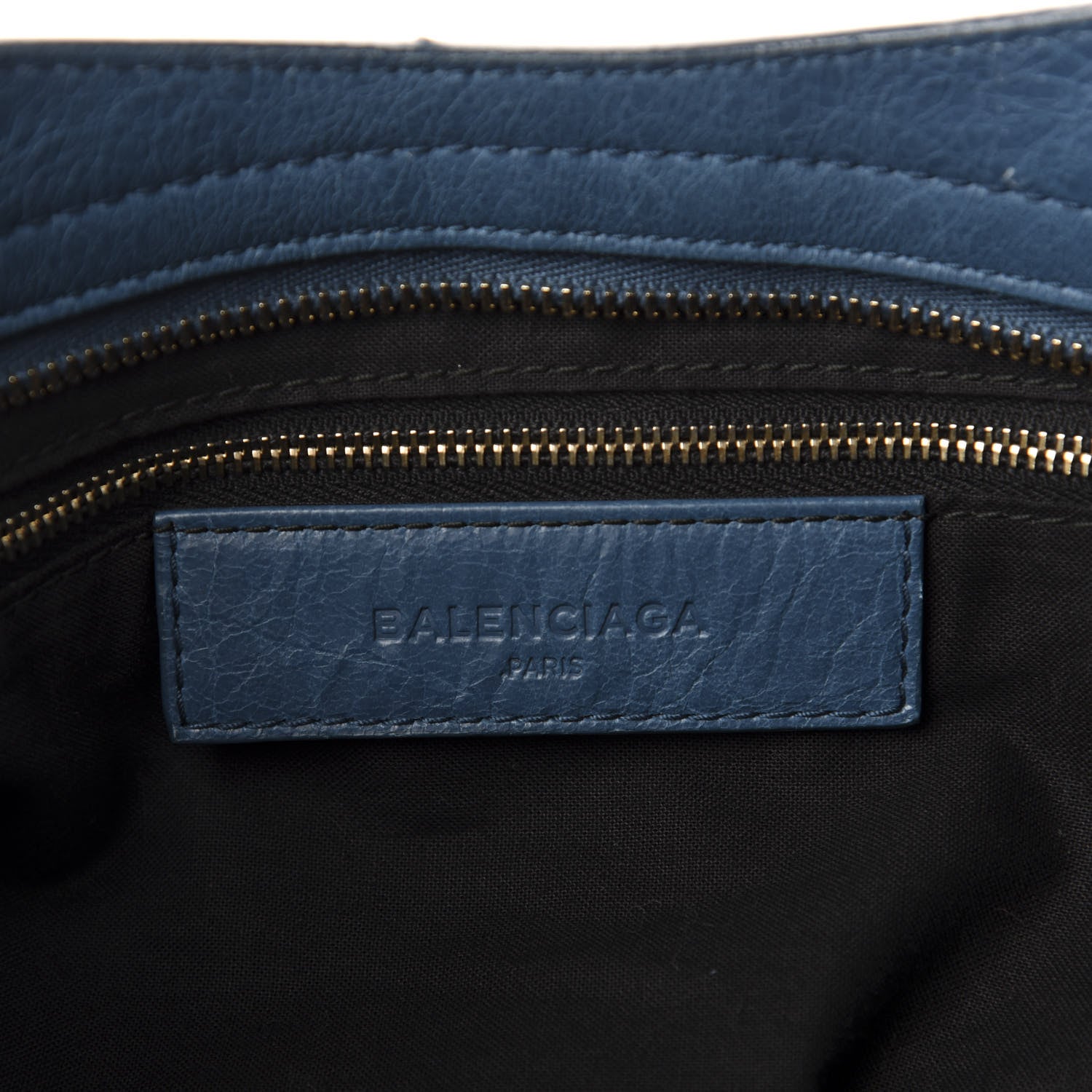 Balenciaga Agneau Arena Gold Hardware Metallic Edge City Bleu Abysse 8 of 10