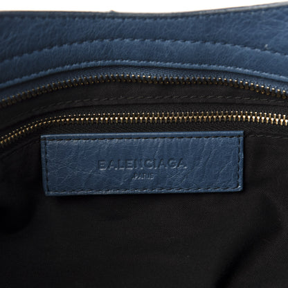 Balenciaga Agneau Arena Gold Hardware Metallic Edge City Bleu Abysse 8 of 10