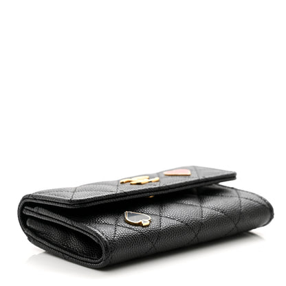 Chanel Caviar Quilted Enamel Coco Casino Flap Card Holder Wallet Black 4 of 9