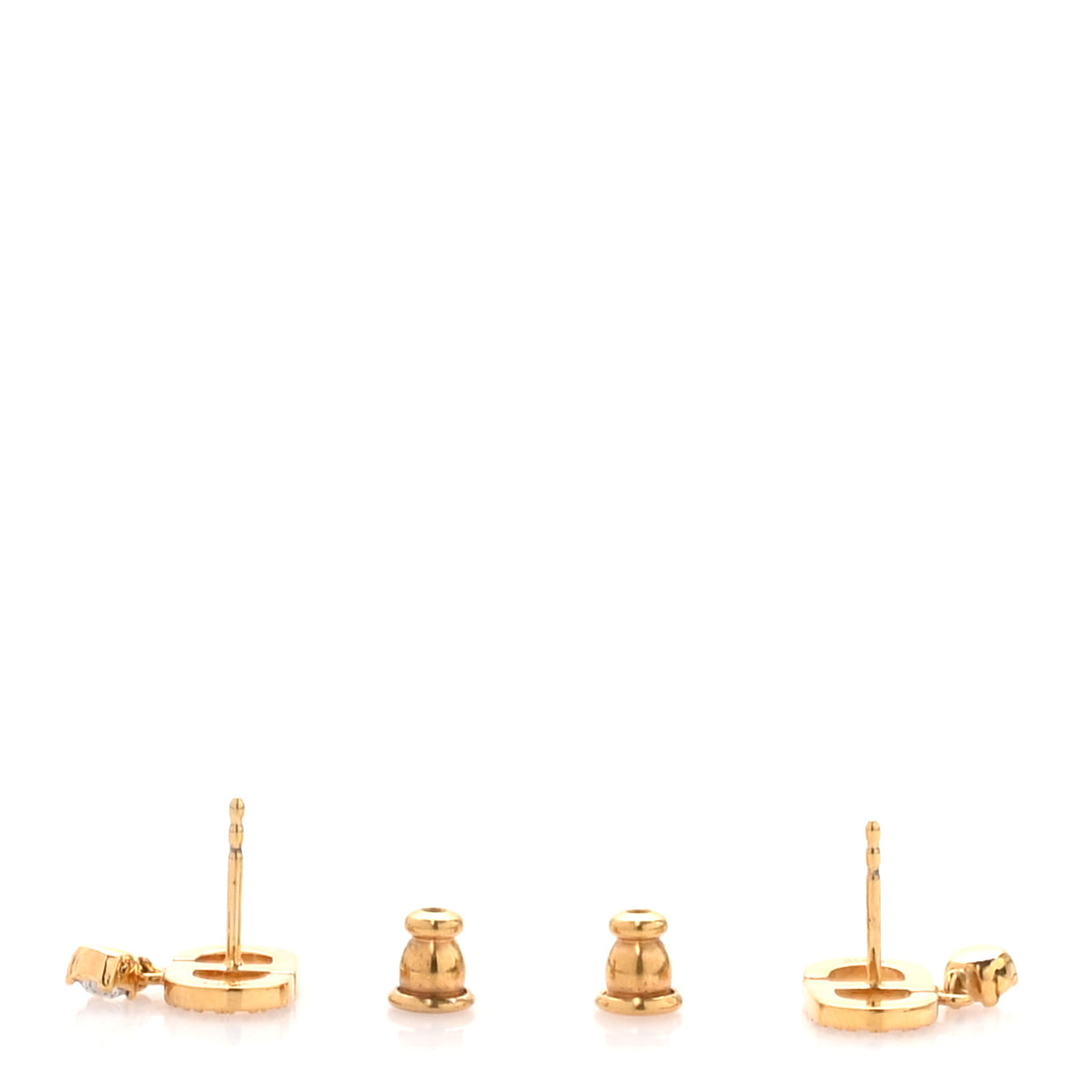 Crystal CD Drop Earrings Gold