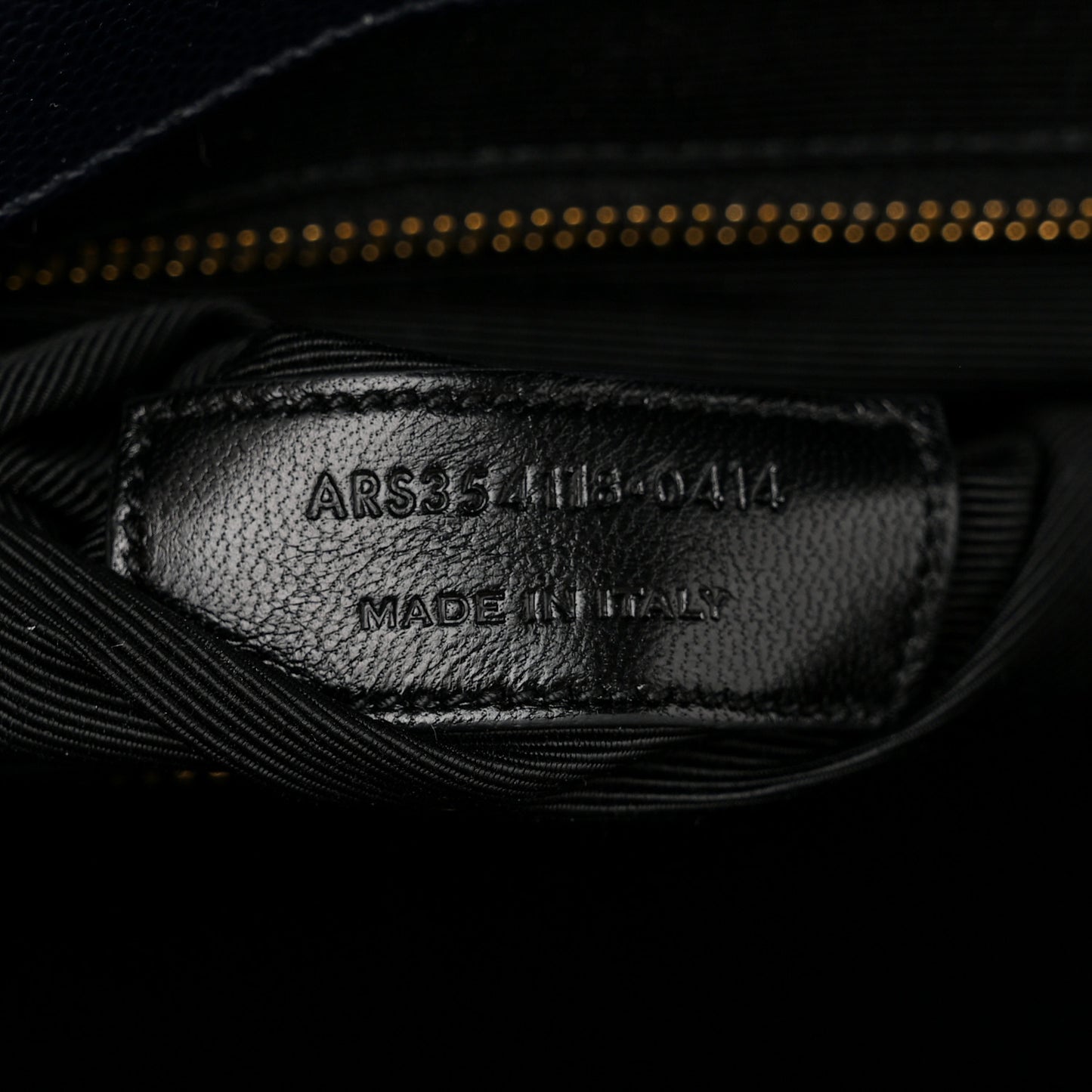 Grain De Poudre Matelasse Chevron Large Monogram Satchel Navy Blue