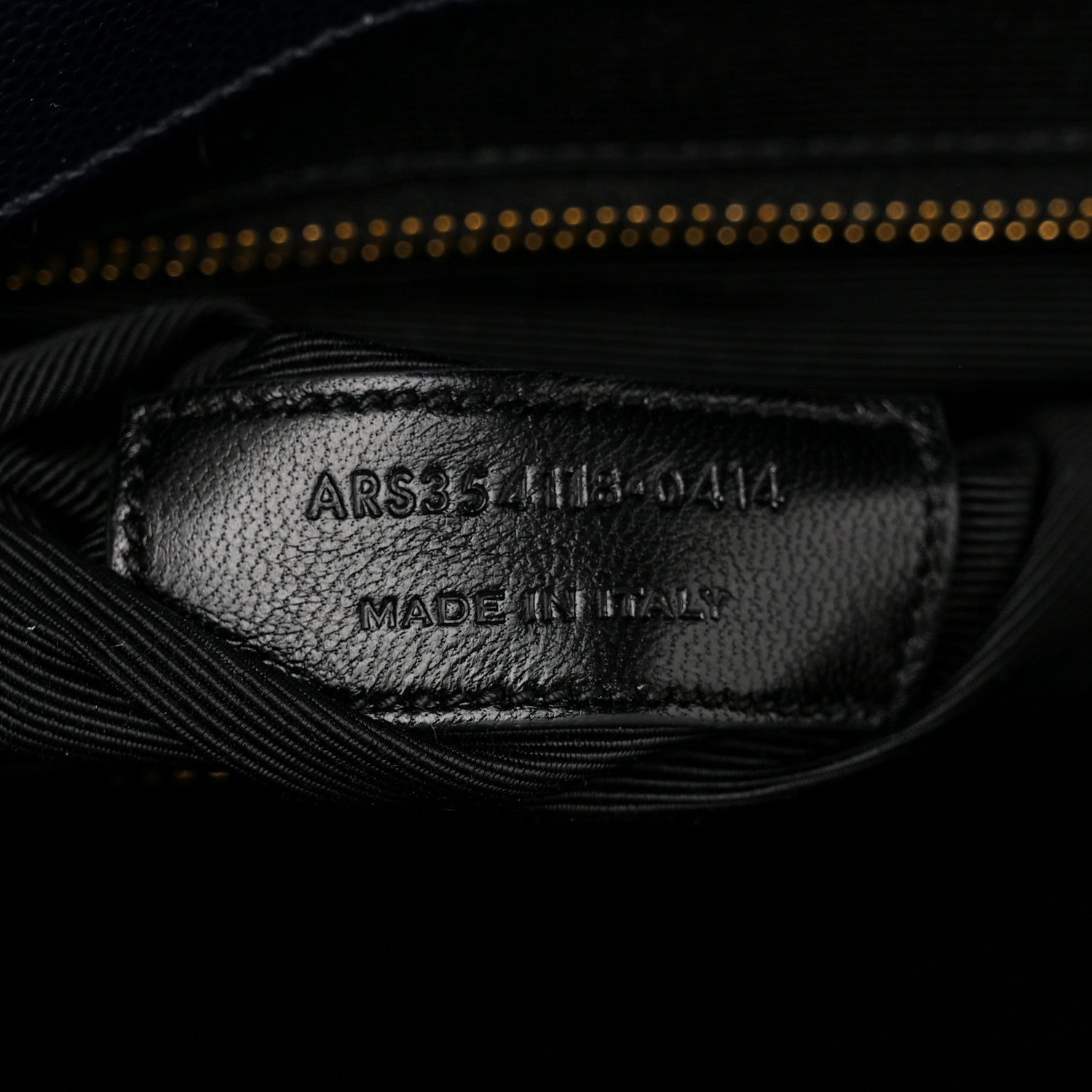 Saint Laurent Grain De Poudre Matelasse Chevron Large Monogram Satchel Navy Blue 7 of 11