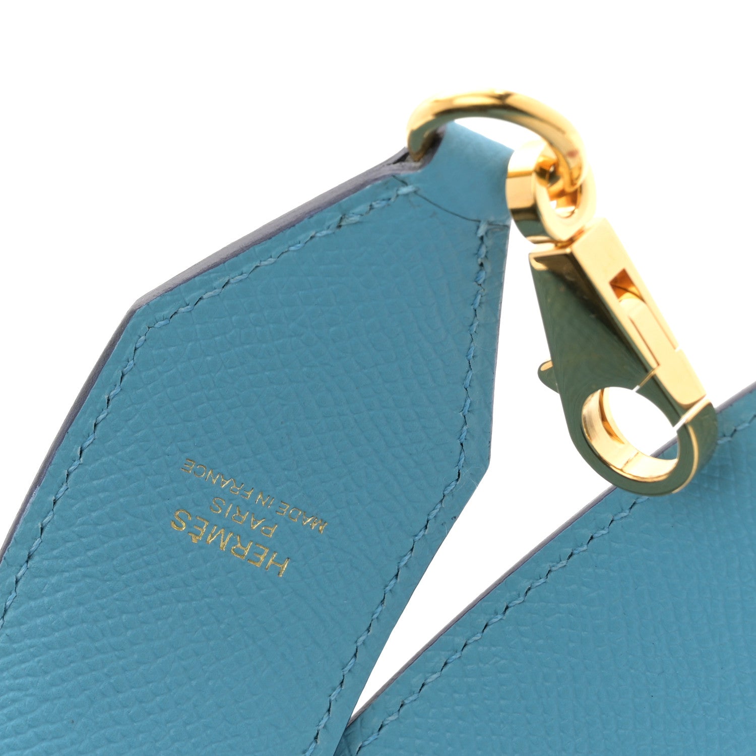 Hermes Epsom 40mm Hexagone Tressage Shoulder Strap Bleu De Nord Rouge De Coeur Gold 3 of 4