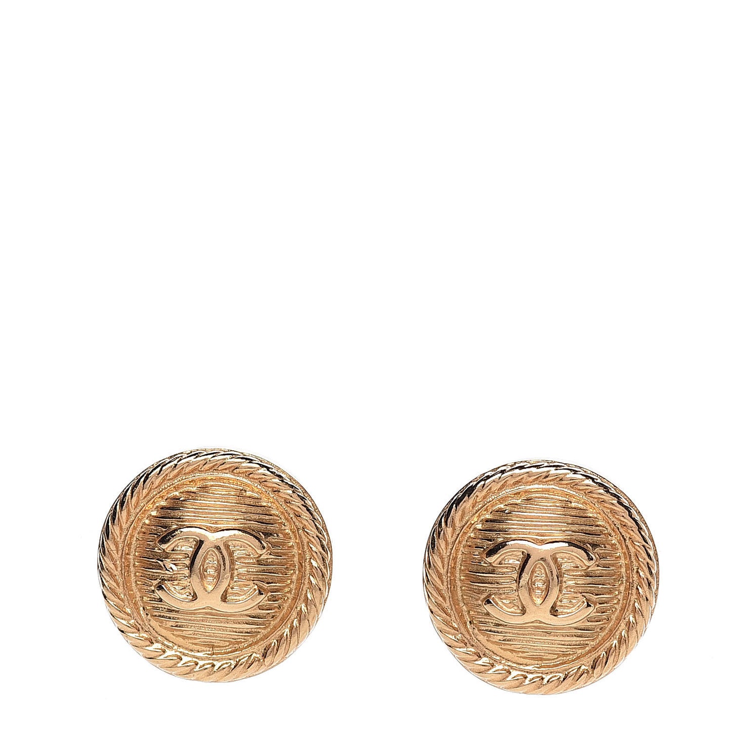 CC Button Earrings Gold