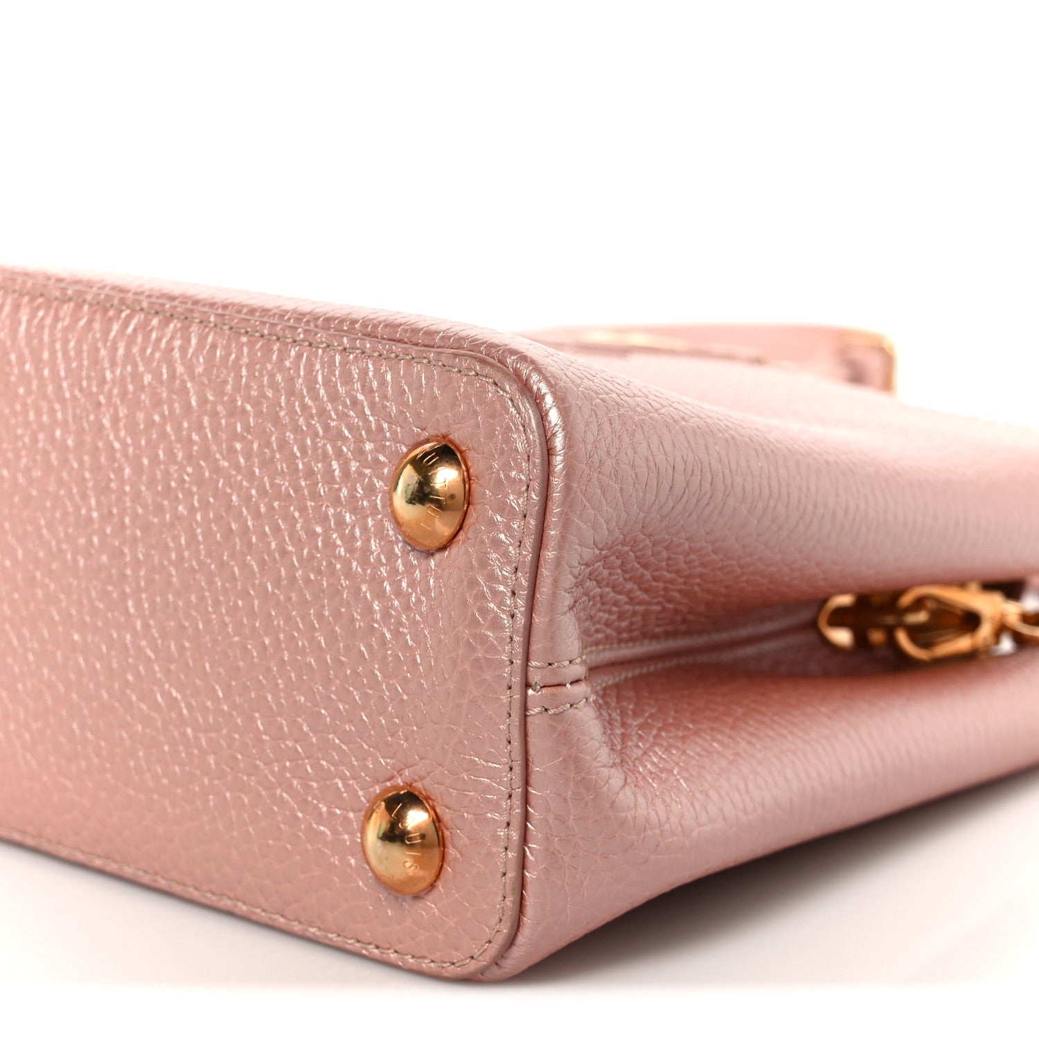 Louis Vuitton Metallic Taurillon Capucines BB Pearly Pink 9 of 9