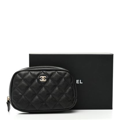 Chanel Caviar Quilted Small Curvy Pouch Cosmetic Case Black 8 of 8