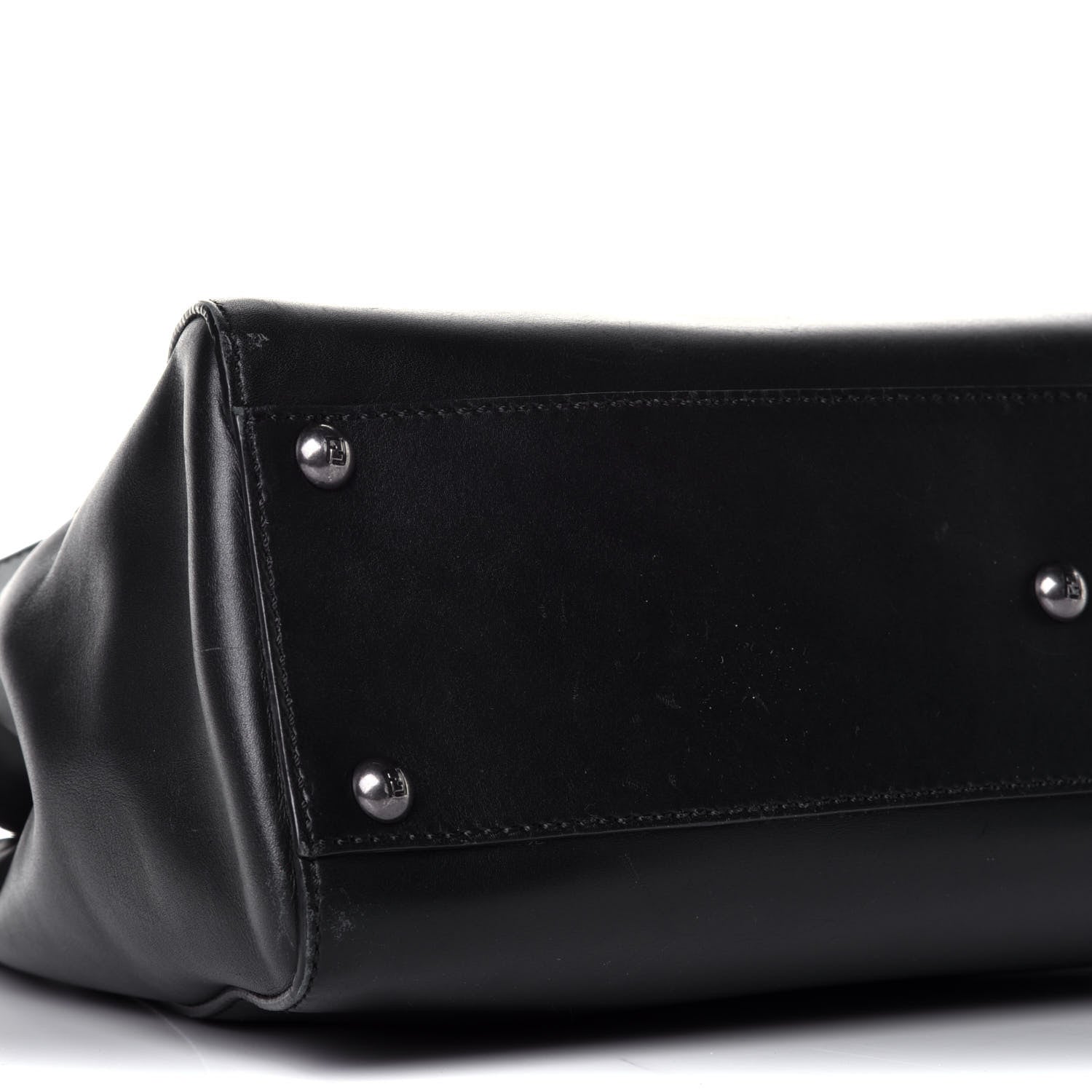 Fendi Vitello Suede Medium Peekaboo Iconic Satchel Black 8 of 9