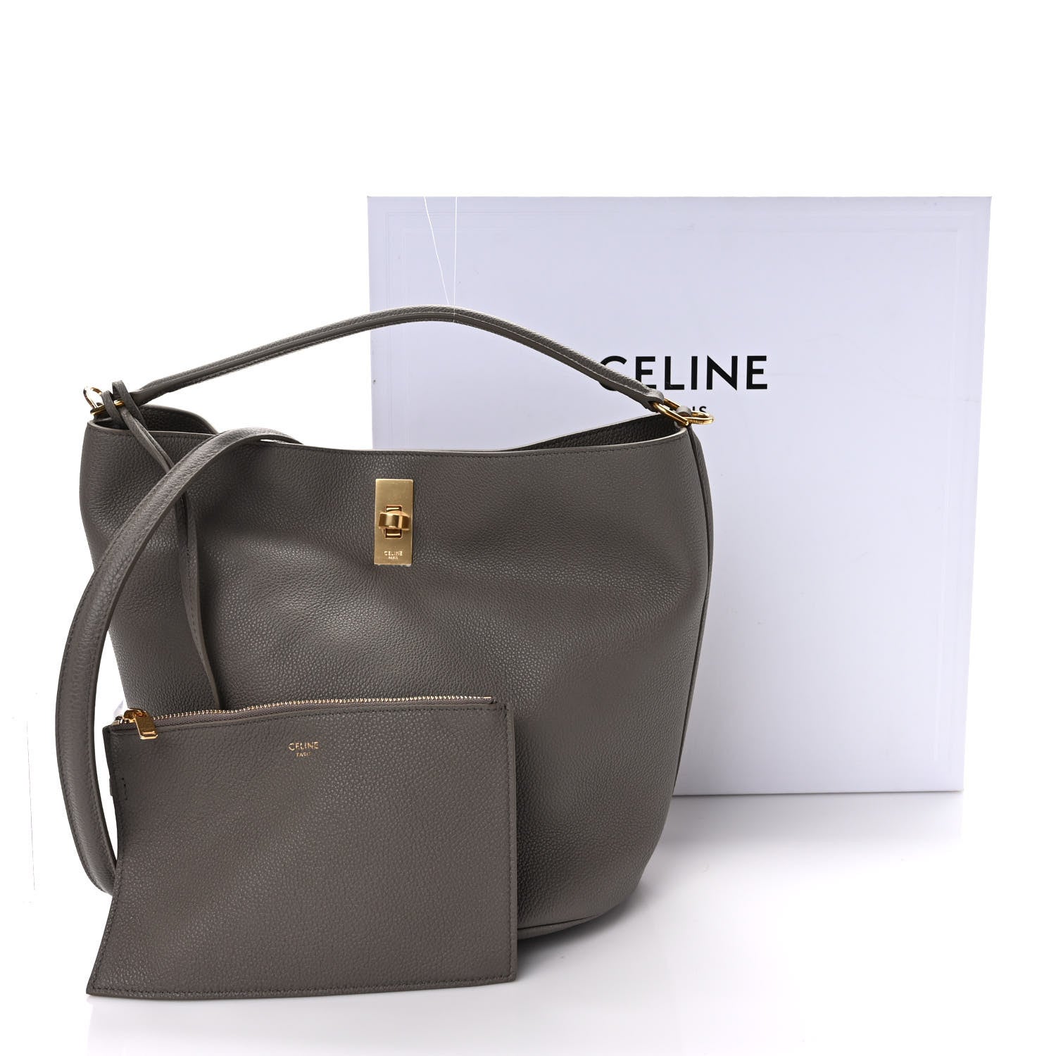 Celine Supple Grained Calfskin Bucket 16 Bag Pebble 12 of 12