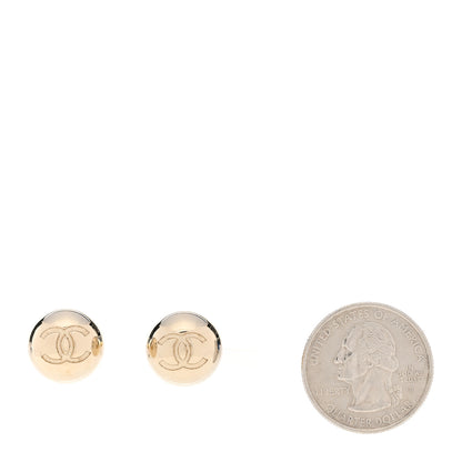 Chanel Metal Bead CC Stud Earrings Gold 2 of 5