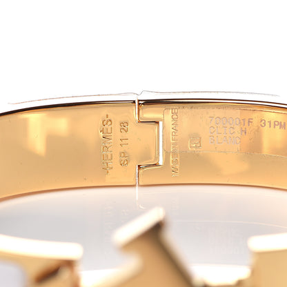 Hermes Enamel Narrow Clic Clac H Bracelet PM White 4 of 5