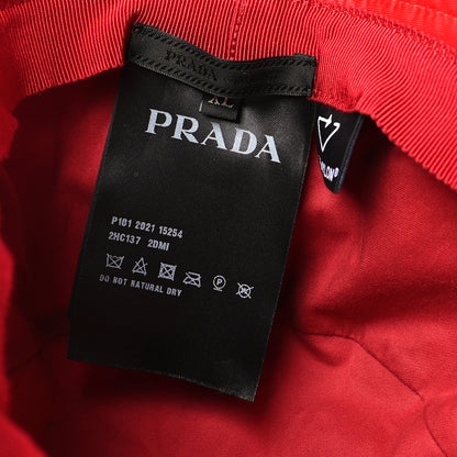 Prada Re-Nylon Metal Triangle Logo Mens Bucket Hat XL Rosso 7 of 8