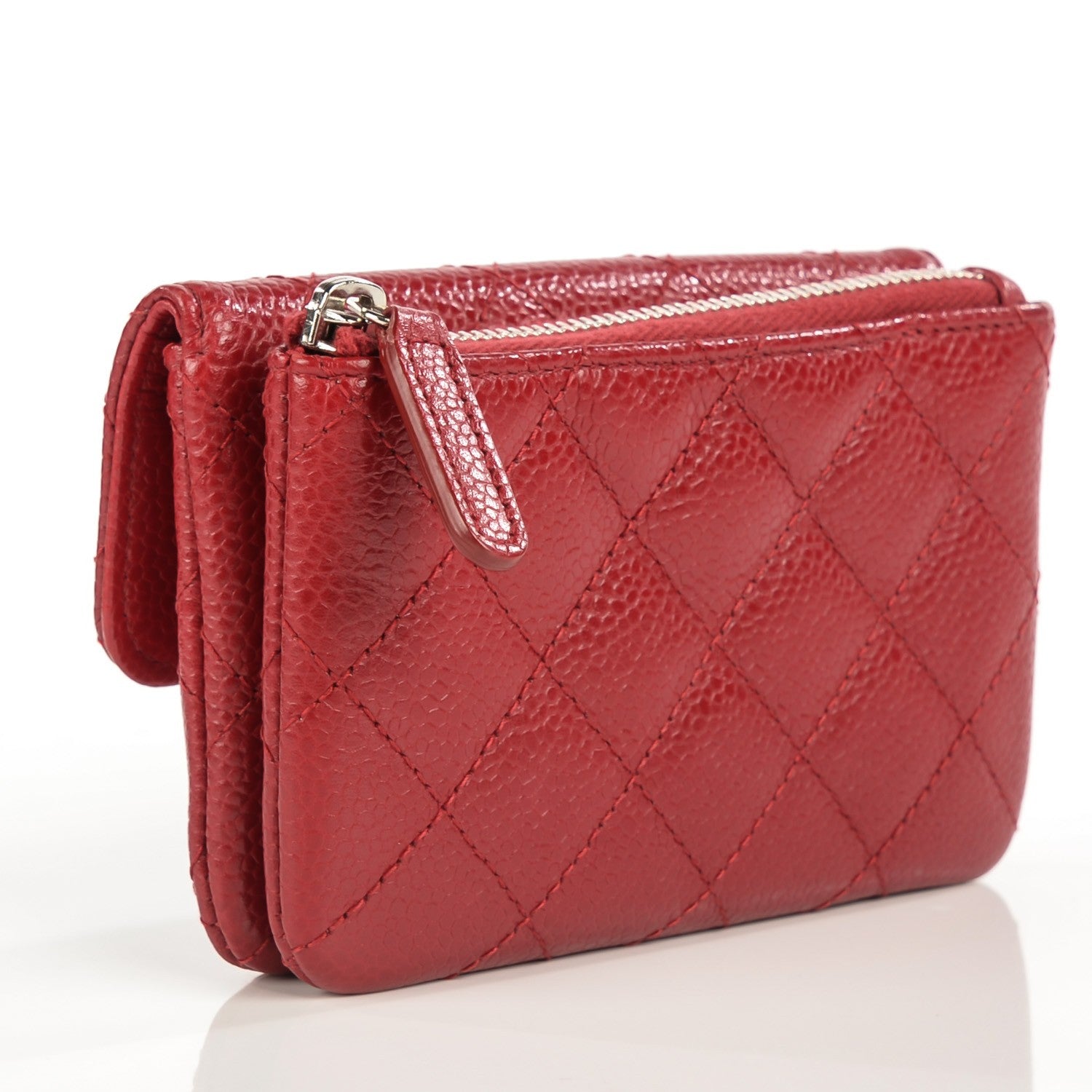 Chanel Caviar Quilted Coin Purse Red 3 of 8