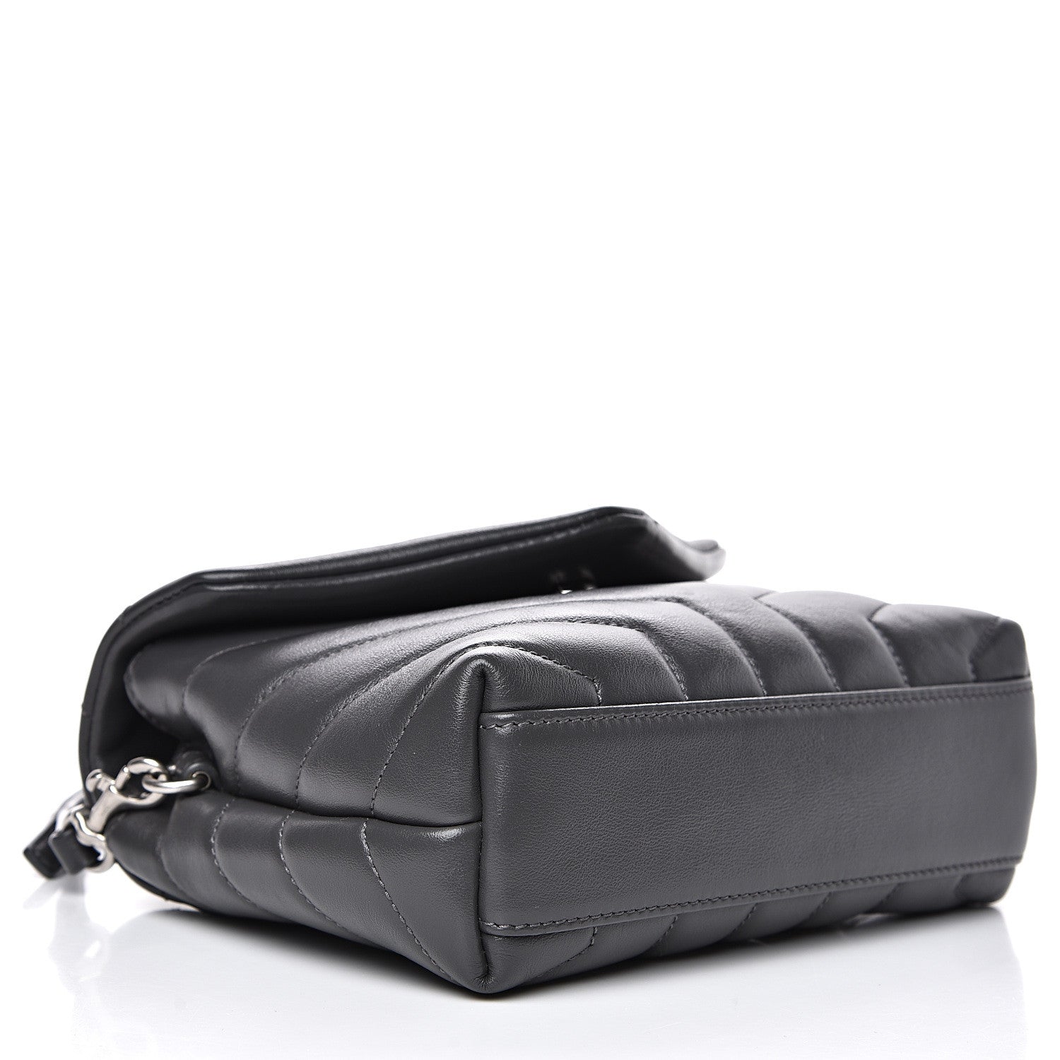Saint Laurent Calfskin Y Quilted Monogram Toy Loulou Crossbody Bag Storm 3 of 9